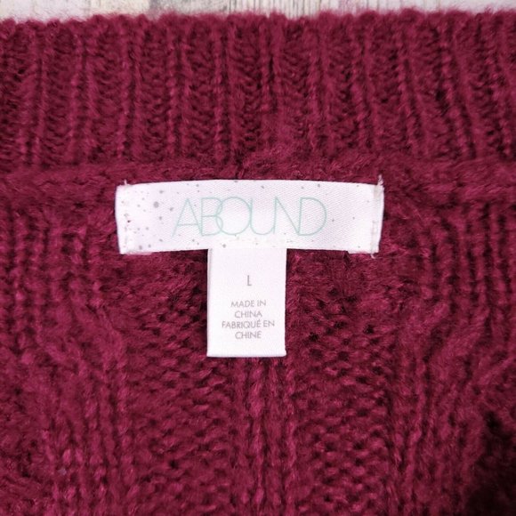 Abound Purple Cable Knit Sweater Womens Pullover L - Picture 5 of 7